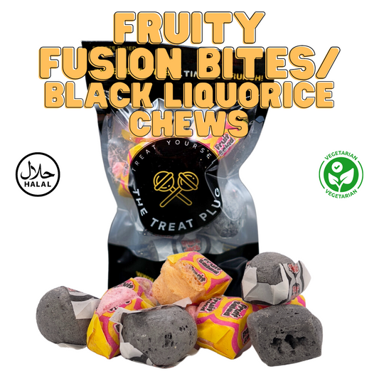 Freeze Dried 50/50 Fruity Fusion Bites / Black Liquorice Chews